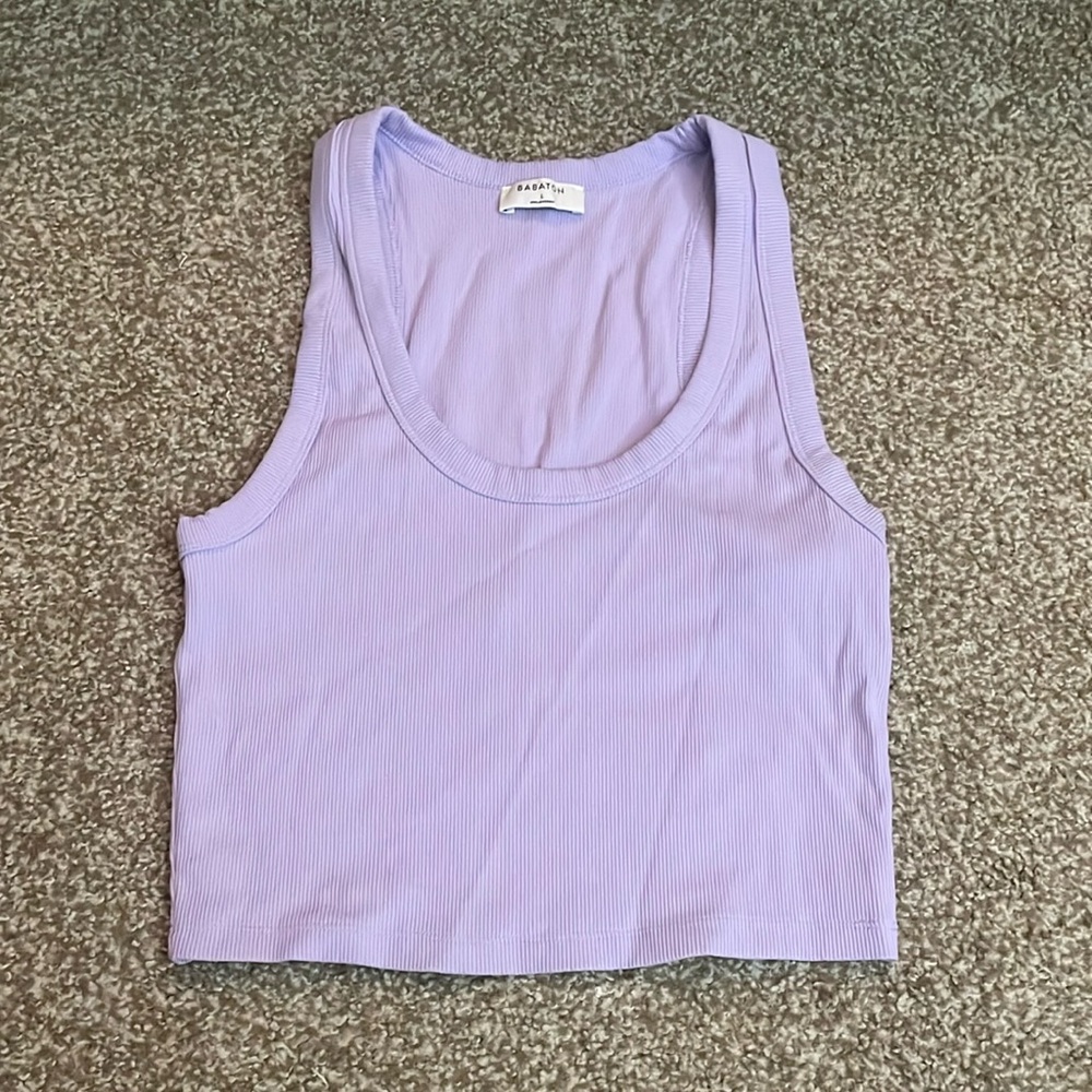 Aritiza Babaton Ribbed Cropped Tank Top
